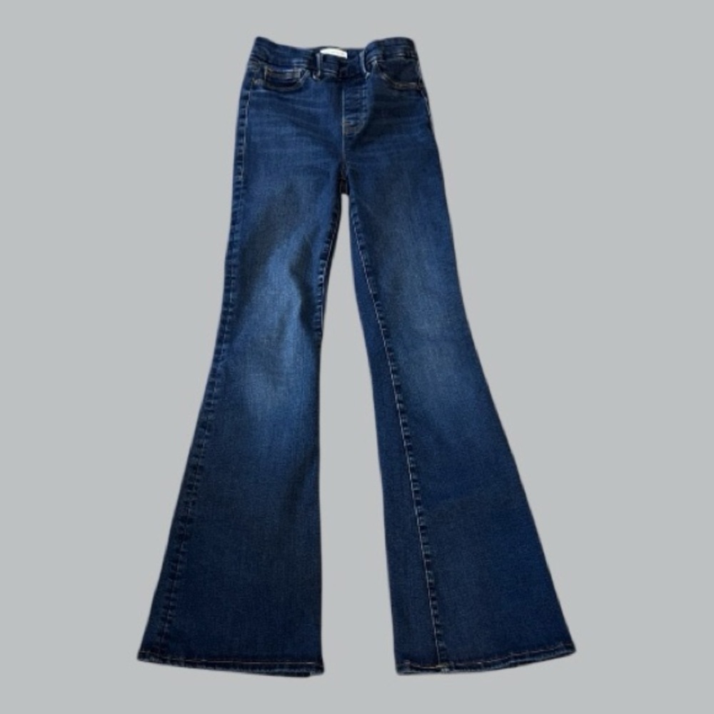 Good American Good Legs Flare Jeans Long Size 1 - Picture 3 of 4